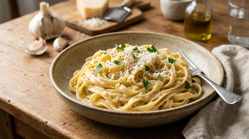 Creamy garlic pasta for a quick weeknight dinner