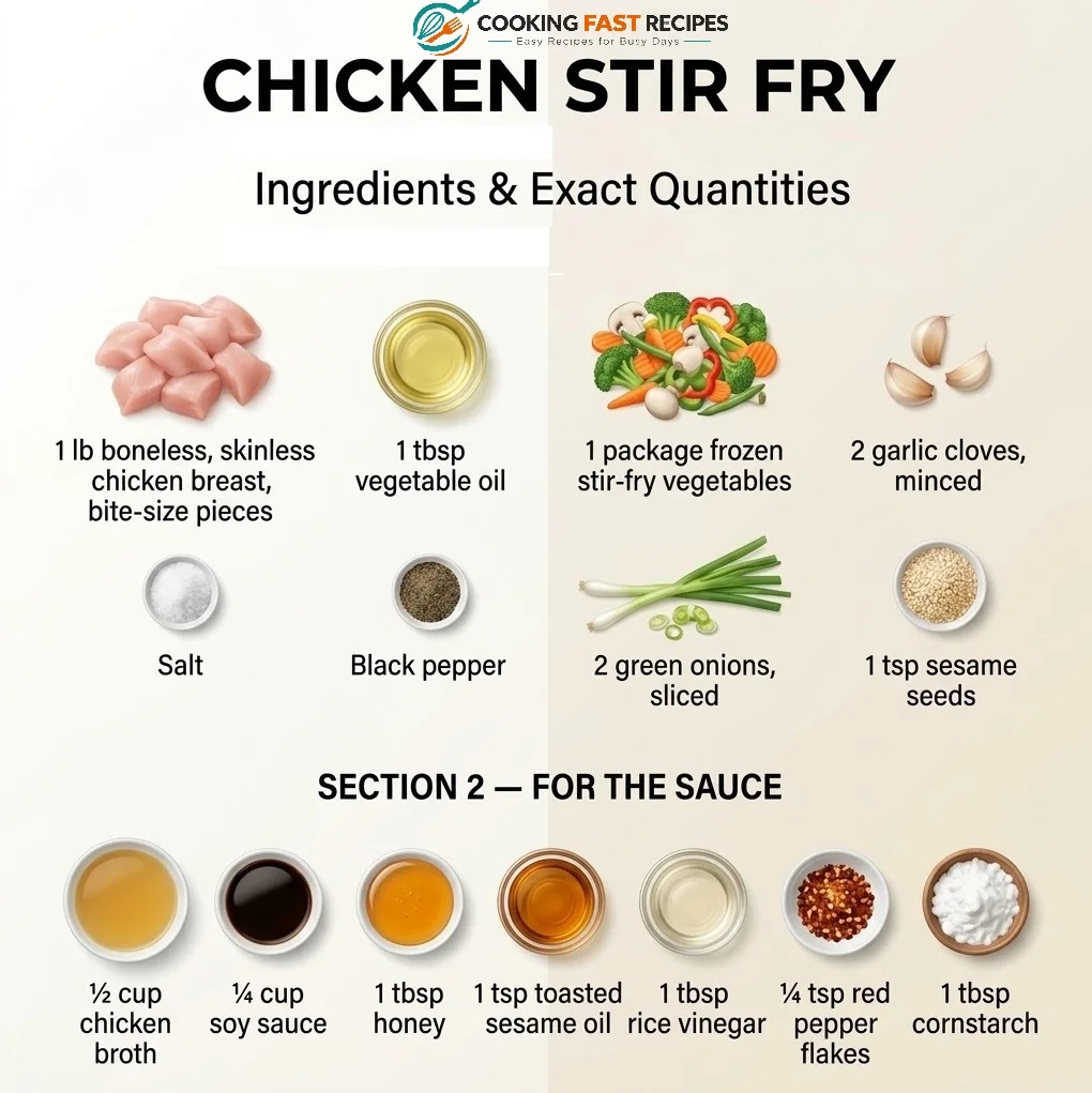 Ingredients prepared for chicken stir fry