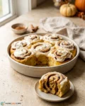 Pumpkin cinnamon rolls with cream cheese frosting