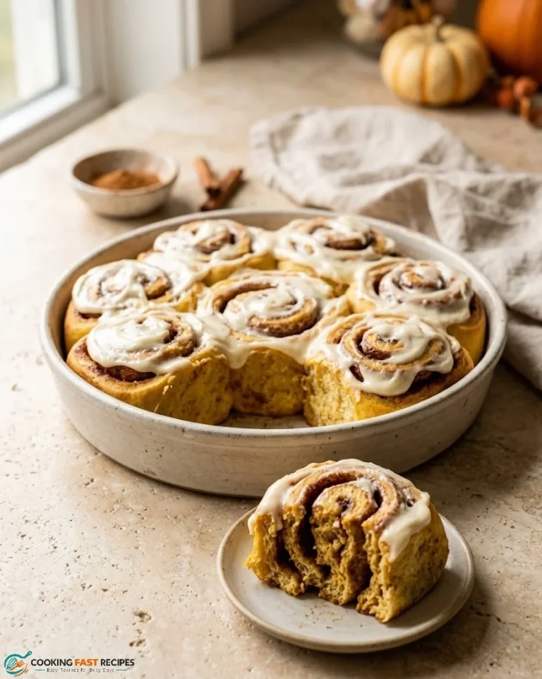 Pumpkin cinnamon rolls with cream cheese frosting